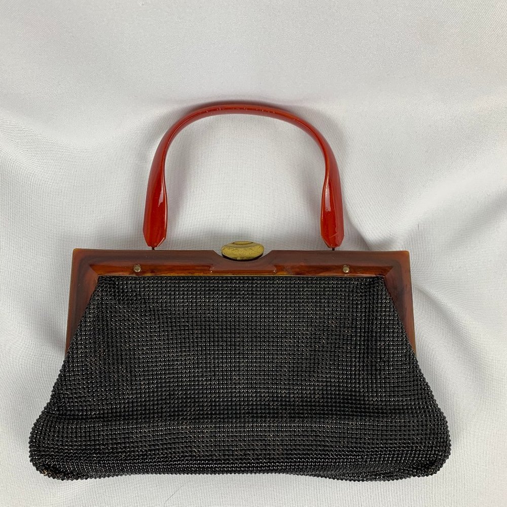 Whiting and Davis Handbag with Lucite Handle